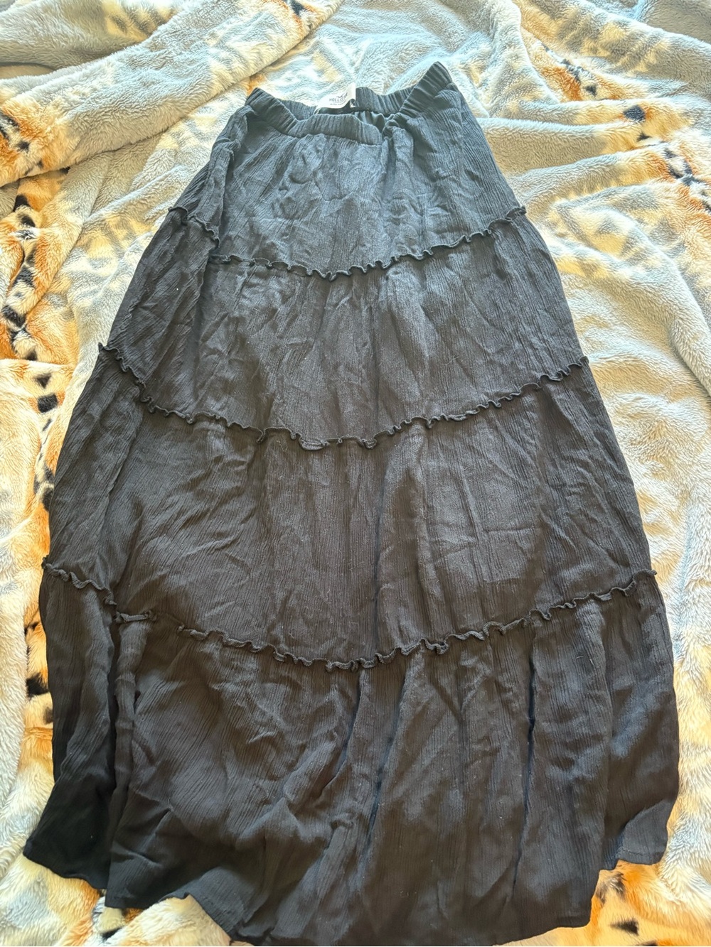Hollister Black Tiered Maxi Skirt